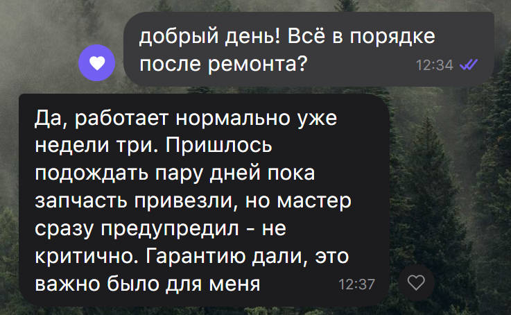 Отзыв клиента — скриншот переписки 3