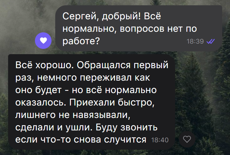 Отзыв клиента — скриншот переписки 5